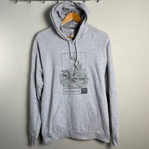 American Apparel Women's Gray Pullover Hoodie Pacific Surf‎ Co. Tofino Canada L